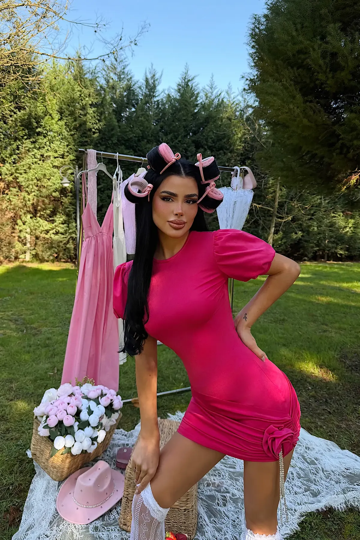 Mini Sukienka BARBIE PINK LOMEA